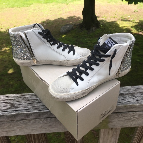 Golden Goose Slide Sneaker White/Glitter/Pink NIB - Picture 4 of 10